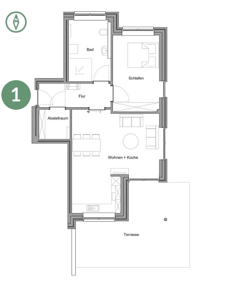 Grundriss WHG 1 NEU Die Wohnungen